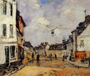 Eugene Boudin : Fervaques, the Main Street